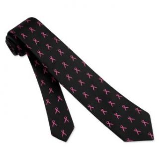 Black Boys Tie  Pink Ribbon For Breast Cancer Awareness Clothing