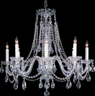 Crystorama Lighting 1138 PB CL MWP Chandelier with Hand Polished Crystals, Polished Brass   Chandeliers  