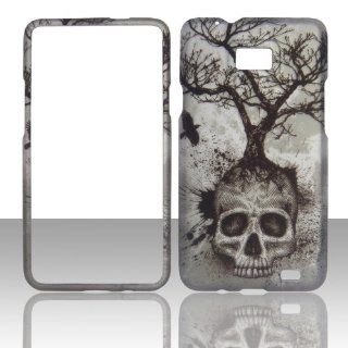 2D Tree Skull Samsung Galaxy S II 2 SGH i777 AT&T Hard Case Snap on Rubberized Touch Case Cover Faceplates Cell Phones & Accessories