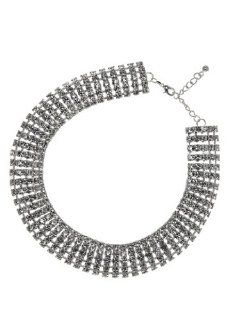 Stylish Jewellery 5 Row Swarovski Crystal Choker / Collar Necklace (Silver Plated)   Bridal, Prom Stylish Jewellery Jewelry