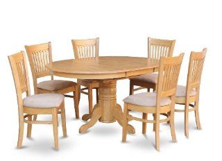 7 Pc Oval Table Wih Butterfly Leaf And 6 Upholstered Seat Chairs   Dining Room Furniture Sets