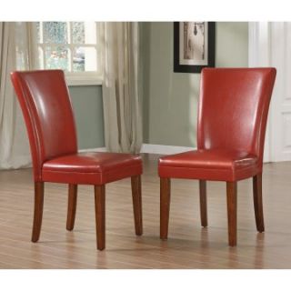 Achillea Red Parsons Chair   Set of 2   Dining Chairs