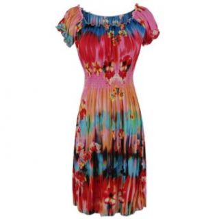 Gamiss Women's Flower Print Slimming Dress, Pink, Regular Sizing 6