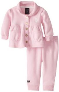 U.S. Polo Assn. Baby Girls Newborn Two Piece Fleece Set, Sugar Pink, 3 6 Months Infant And Toddler Sweatsuits Clothing