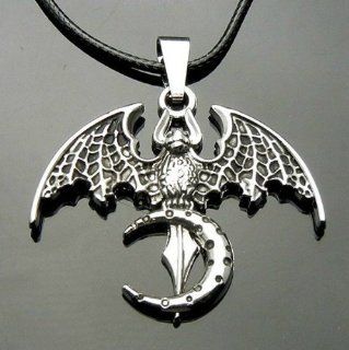 SALE OUT Limited STOCK 2014 model TF783  Bat On the Moon Silvertone Alloy Pendant String Necklace Health & Personal Care