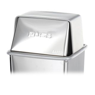 Safco Stainless Steel Push Top Lid for 21 Gallon   Trash Cans