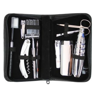 Royce Leather Executive Travel & Grooming Kit with Optional Monogramming   Black   Office Desk Accessories