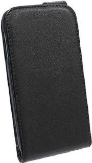 C&E CNE94120 Samsung Galaxy S4 Vertical Flip Case   Non Retail Packaging   Black Cell Phones & Accessories