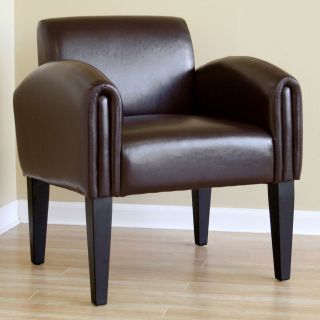 Baxton Studios Hughes Leather Club Chair   Leather Club Chairs