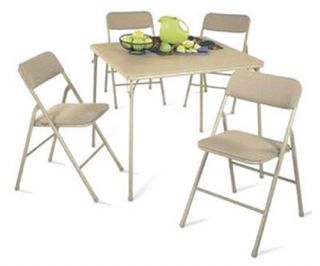 Cosco 34 in. Square Table and Chair Set   Wheat   5 Pack   Card Tables & Chairs