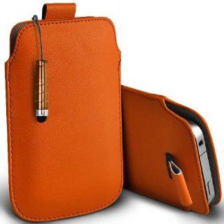 Shelfone Stylish Protective Leather Pull Tab Skin Case Cover For Nokia 808 PUREVIEW L Includes Stylus Pen Orange Cell Phones & Accessories