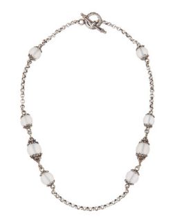 Iris Rock Crystal Round Bead Chain Necklace