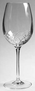 Waterford Ballet Icing Water Goblet   Clear, Cut Ovals And Dots, Smooth Stem