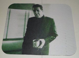 LEONARD COHEN & a Cup of Coffee COMPUTER MOUSE PAD 