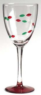Gorham Christmas Jewels (Red Foot) Water/Wine Goblet   Clear Bowl W/Clear,Green&