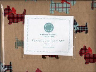 Martha Stewart Collection Scottie Dog Plaid Flannel FULL Sheet Set   Pillowcase And Sheet Sets