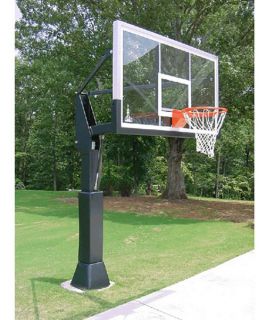 Barbarian 72 Inch Adjustable Inground Basketball Hoop System with Glass Backboard   In Ground Hoops
