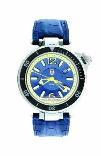 Gio Monaco Men's 787 A Poseidon Abissi Automatic Blue Luminous Alligator Leather Watch Watches