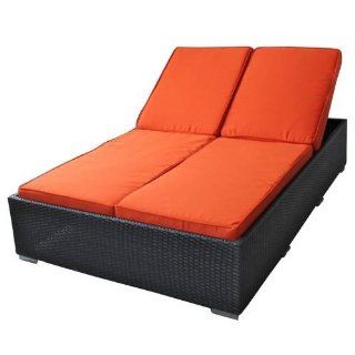 East End Imports EEI787EXPORA Evinve TwoSeater Outdoor Chaise Recliner in Espresso with Orange Cushions EEI787EXPORA  Patio Chaise Lounge Covers  Patio, Lawn & Garden