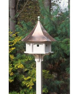 Lazy Hill Farms Polished Copper Roof Carousel Bird House   Bird Houses