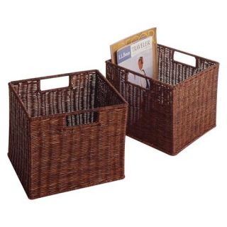 Espresso Wicker Basket Sets   Decorative Boxes & Baskets