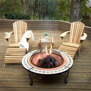 Palermo Adirondack Chair and Fire Pit Set   Fire Pits