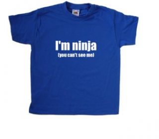 I'm Ninja (You Can't See Me) Funny Royal Blue Kids T Shirt Clothing