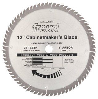 Freud LU73M012 12 Inch 72 Tooth ATB Cabinetmaker's Crosscutting Saw Blade with 1 Inch Arbor   Miter Saw Blades  