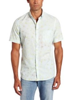 Perry Ellis Men's Short Sleeve Slim Floral Stripe, Azzuro, Small at  Mens Clothing store