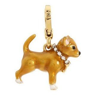Juicy Couture Charm Chihuahua Dog w Rhinestone Collar Gold Bracelet Charm YJRUS815  