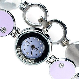 Classic Lady Bracelet Watch Like Lavender Small Circle Stainless Steel Strap Japanese Quartz Movement Analog Display WK3289L Purple Watches