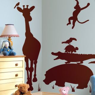 Animal Silhouettes Brown Peel and Stick Giant Wall Decals   Wall Decals