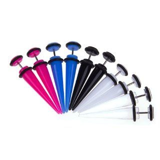 Lot of 8 Pieces Multi Color Acrylic Fake Tapers Kit 0G Gauges Look   Assorted Colors (4 Pairs) Jewelry