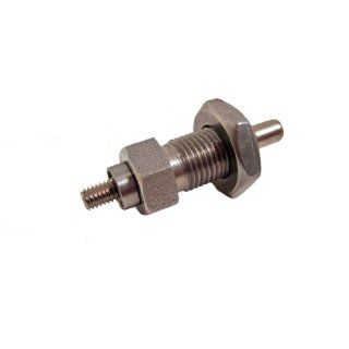 GN 817 NI Series Stainless Steel Non Lock out Type Indexing Plunger with Multiple Pin Lengths with Threaded Spindle, with Lock Nut, M10 x 1.0mm Thread Size, 18mm Thread Length, 15 Newton Spring Load End Metalworking Workholding Industrial & Scientifi