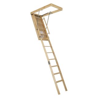 Century 10.4 ft. Gas Strut Wooden Attic Stair   Ladders and Scaffolding