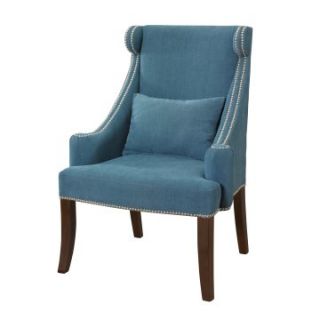 Powell Peacock Contemporary Wingback with Chrome Nailhead   Club Chairs