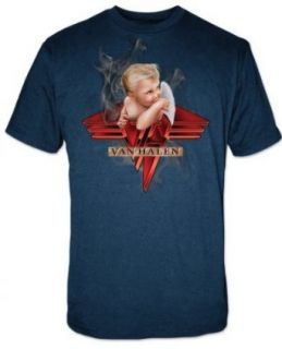 Van Halen '1984' Smoking Baby navy blue t shirt Novelty T Shirts Home & Kitchen