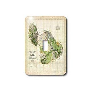 3dRose LLC lsp_100516_1 Picture of 1885 Map of Maui Hawaii Single Toggle Switch   Switch Plates  