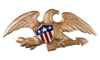 Deluxe Gold Bronze Wall Eagle   23 in.   Outdoor Wall Art