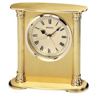 Seiko Gold Brass Desktop Clock   Alarm Clocks