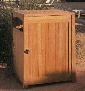 Grade A Teak Wood Waste Trash Can Box Utility Receptacle With Ashtray  Waste Bins  Patio, Lawn & Garden