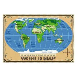 L.A. Rugs World Map Kids Area Rug   Rugs