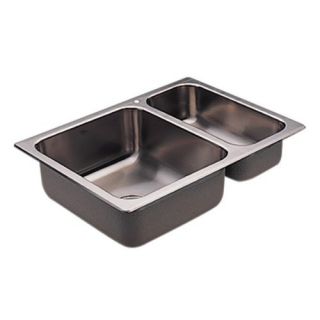 Moen Camelot 22236 Double bowl, drop in Stainless Steel Kitchen Sink   1 Hole   Kitchen Sinks