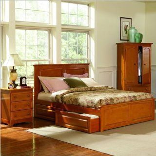 Atlantic Furniture Monterey Platform Bed with Raised Panel Footboard 2 Piece Bedroom Set   Twin  