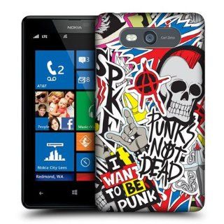 Head Case Designs Punks Not Dead Sticker Happy Hard Back Case Cover For Nokia Lumia 820 Cell Phones & Accessories