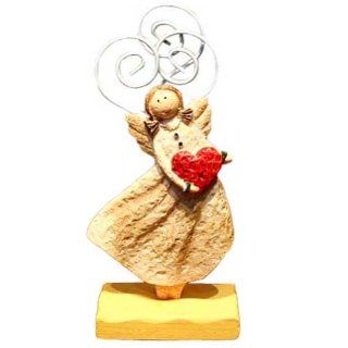 Bch Business Card Holder Creative Business Card Holder Table Ornament High Quality Resin JH016597 Angel Peach Heart Cute Style Yellow   Decorative Hanging Ornaments