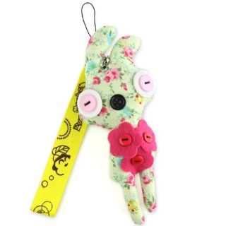 Cute Colorful Plush Keychain Mobile Friend w/ Button Eyes   Cell Phone Charm Cell Phones & Accessories