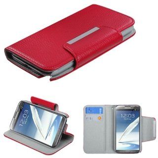 SAM Galaxy Note II (T889/I605/N7100) Red Premium Book Style MyJacket Wallet (with card slot) (821) (with Package) Computers & Accessories
