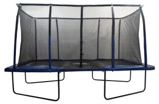Upper Bounce Easy Assemble Spacious 8 x 14 ft. Rectangular Trampoline with Fiber Flex Enclosure   Trampolines