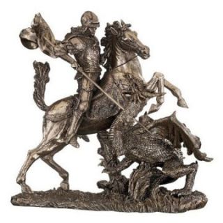 Design Toscano 10.5 in. St. George Slaying the Dragon Sculpture   Sculptures & Figurines